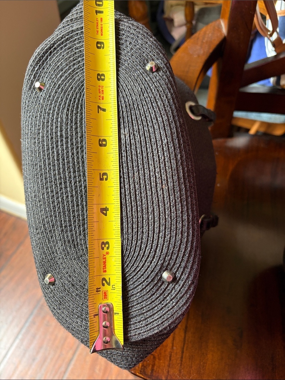 Talbots Black Woven Tote with Leather Straps - Picture 9 of 9